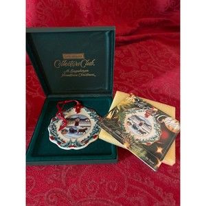 1999 Longenberger Collectors Club Hometown Christmas & Lenox Angel char Ornament